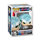 Funko Pop Bleach Grimmjow Jeagerjaques figure with light blue hair and chase variant sticker