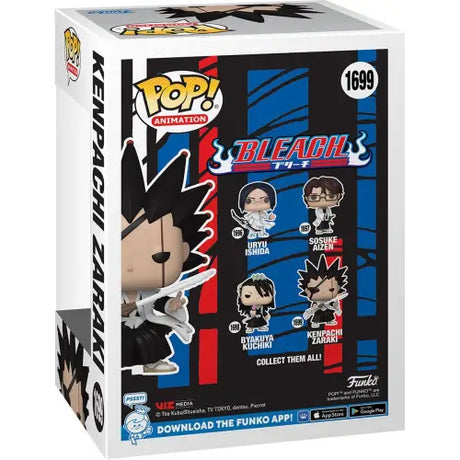 Bleach Kenpachi Zaraki Funko Pop! Vinyl Figure #1699 box featuring anime characters