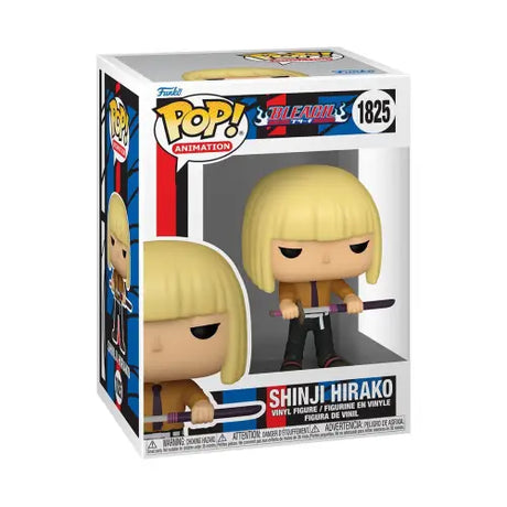 Funko Pop figure of Shinji Hirako from Bleach in a black outfit holding a sword