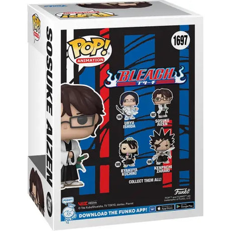 Bleach Sosuke Aizen Funko Pop! Vinyl Figure box showcasing anime character