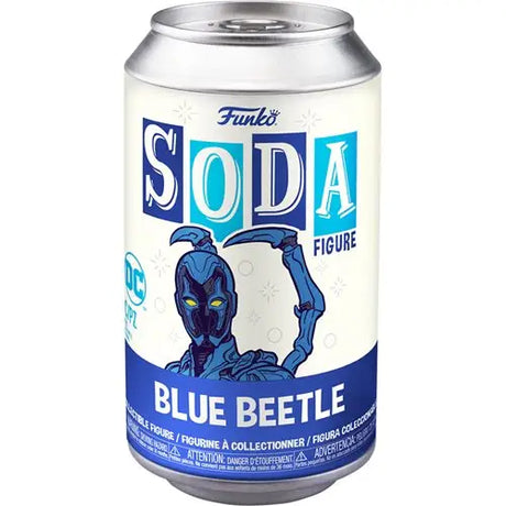 Blue Beetle Soda Figure with Blue Beetle Beetle Vinyl Figure on Can