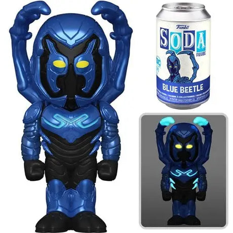 Blue Beetle Soda vinyl figure robot holding soda can