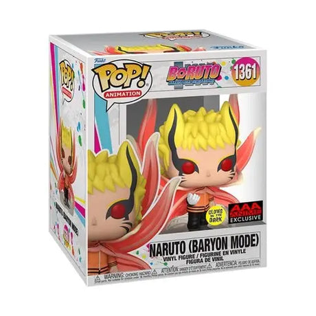 Funko Pop vinyl figure of Naruto Baryon Mode Glow-in-the-Dark Figure from AAA Anime Exclusive