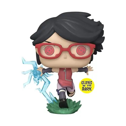 Sarada Uchiha Sharingan Glow Pop Vinyl Figure of a girl with glasses