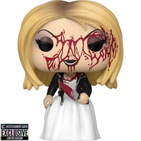 Funko Pop Bride of Chucky Tiffany Bloody Vinyl Figure in white dress and black jacket