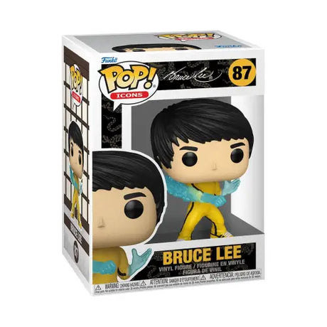 Bruce Lee Funko Pop Vinyl Figure #87 in yellow jumpsuit and fighting pose