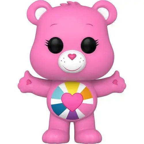 Hopeful Heart Bear Care Bears 40th Anniversary Vinyl Figure - pink teddy bear holding a heart