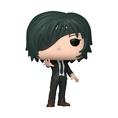 Funko Pop figure of Chainsaw Man Himeno in dark suit with black hair collectible