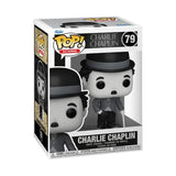 Charlie Chaplin Funko Pop vinyl figure in black and white with bowler hat and suit