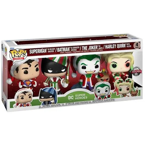 DC Comics Holiday Limited Edition 4-Pack Vinyl Figure Exclusive - DC Super Heroes Pop Vinyl Figure 3-Pack