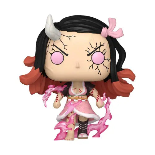 Stylized Demon Slayer Nezuko Kamado Funko Pop with pink accents and a horn