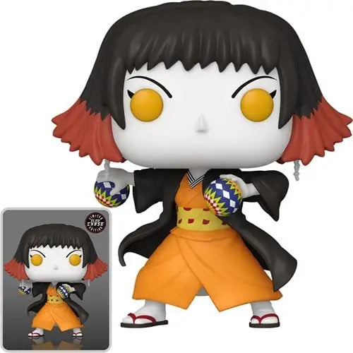 Demon Slayer Susamaru Funko Pop vinyl figure showcasing a woman in black coat and orange pants