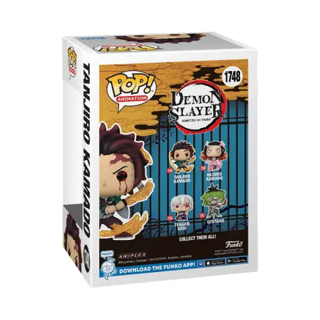 Funko Pop vinyl figure box featuring Tanjiro Kamado from Demon Slayer anime series