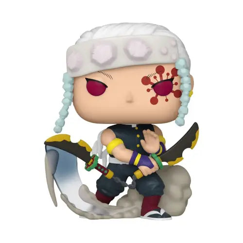 Funko Pop Tengen Uzui figure from Demon Slayer with white hair and sword in action pose