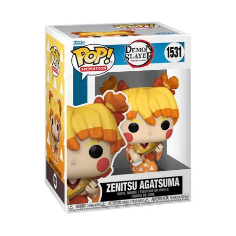 Funko Pop Demon Slayer Zenitsu Agatsuma figure wearing his orange kimono outfit