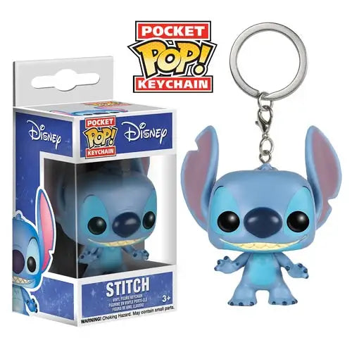 Close up of Disney Lilo & Stitch Pop! key chain with stitching detail.