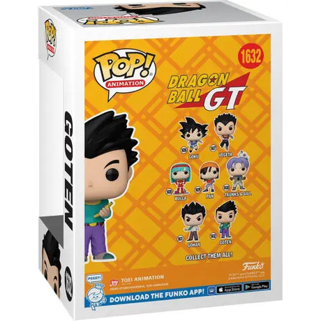 Dragon Ball GT Goten Funko Pop box showcasing collectible vinyl figure #1632