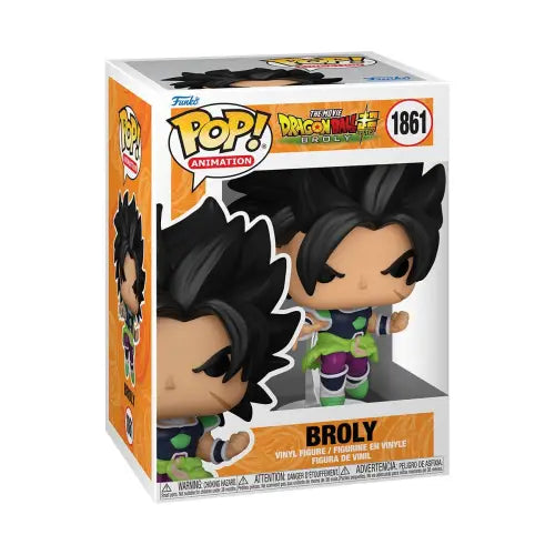 Funko Pop! Vinyl Figure of Broly from Dragon Ball Super in retail packaging box