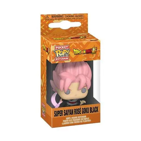 Dragon Ball Super Sai Black Funko Pop Vinyl Figure displayed on Dragon Ball Super Goku Scythe Key Chain.