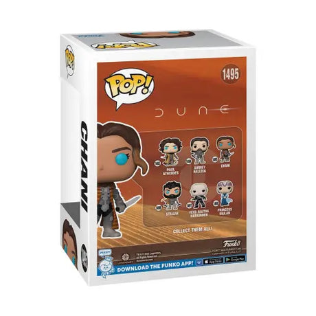 Chani Funko Pop vinyl figure box with glowing blue eyes from Dune 2 #1495