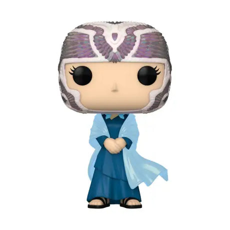 Princess Irulan Funko Pop figure in blue robe with ornate grey headdress from Dune 2