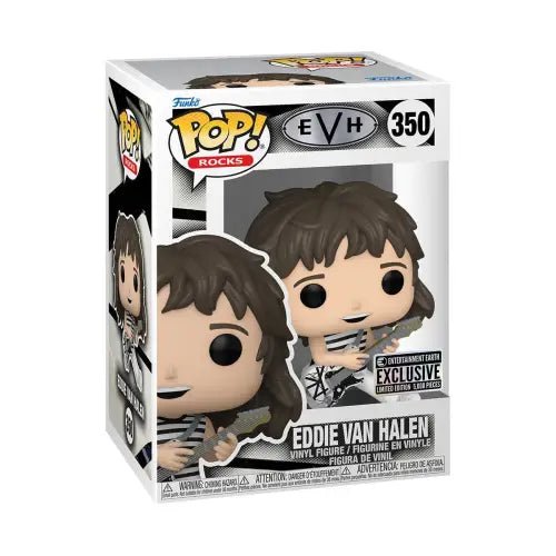 Eddie Van Halen Funko Pop vinyl figure #350 holding guitar from Entertainment Earth Exclusive