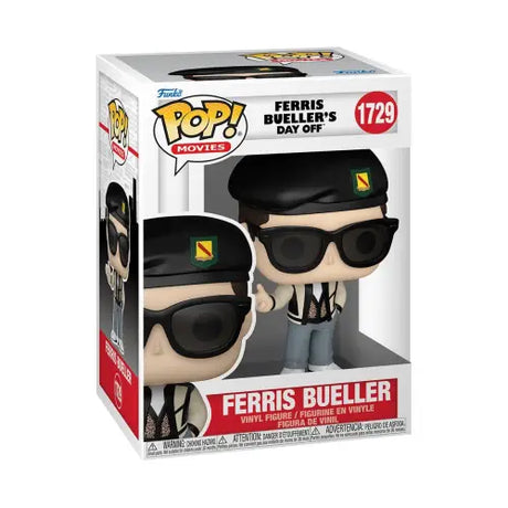 Ferris Bueller Funko Pop figure #1729 wearing sunglasses and a beret from Ferris Bueller’s Day Off