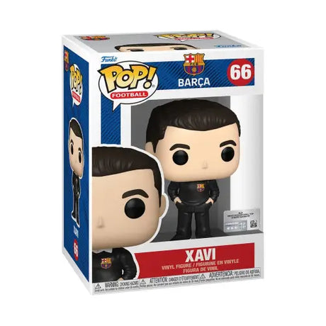 Football Barcelona Xavi Funko Pop figure #66 in black attire, perfect for collectors