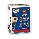 Funko Pop FC Barcelona collectible box displaying various player designs including Xavi