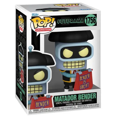 Funko Pop Matador Bender from Futurama in packaging, collectible figure #1756