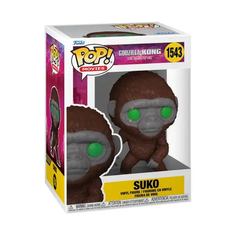 Funko Pop of Suko, brown gorilla with glowing green eyes from Godzilla x Kong