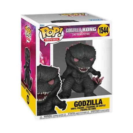 Godzilla x Kong Funko Pop vinyl figure featuring textured black scales and glowing red eyes