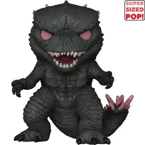 Menacing black Godzilla Funko Pop figure with pink eyes from Godzilla x Kong: The New Empire