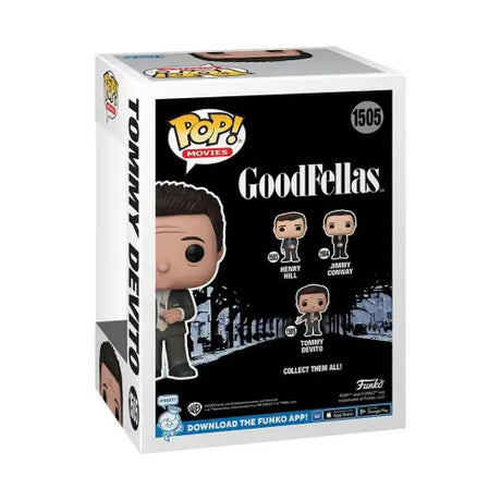 Goodfellas Tommy DeVito Funko Pop vinyl figure box, collectible Goodfellas Funko Pop figure
