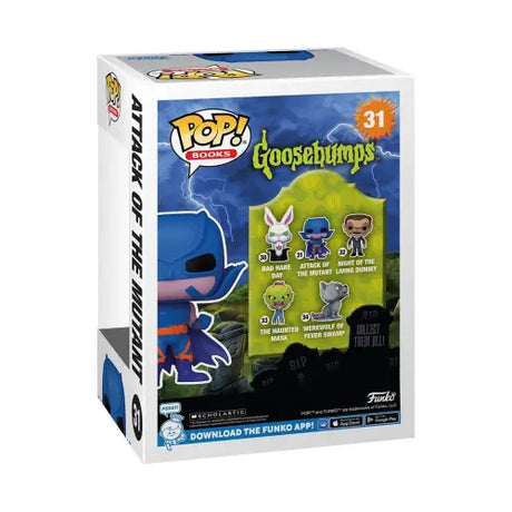 Funko Pop Goosebumps Attack of the Mutant collectible figurine box with character designs