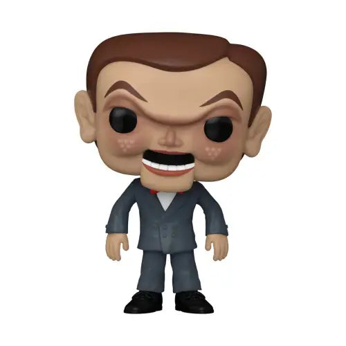 Cartoon-style figurine of a man in a gray suit from Living Dummy Funko Pop collection