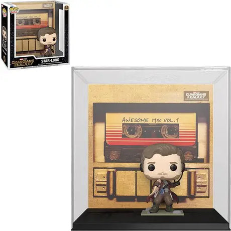 Funko Pop Vinyl Figure of Harry Potter displayed in Star-Lord Awesome Mix Figure case