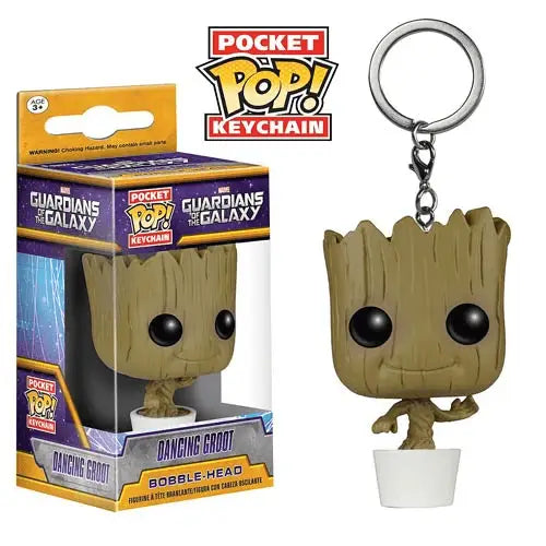 Baby Groot key chain from Guardians of the Galaxy displayed.