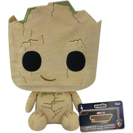 Galactic Journey Groot Plush 7-Inch Tall stuffed toy with tag.