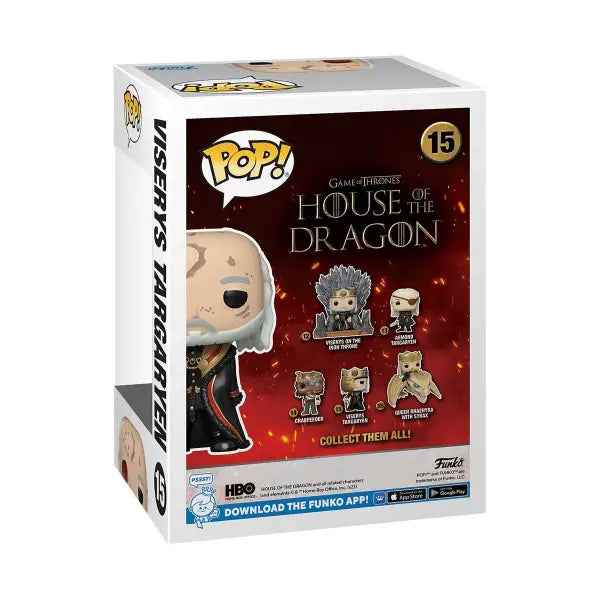 Funko Pop box for House of the Dragon Viserys Targaryen with Mask Figure #15