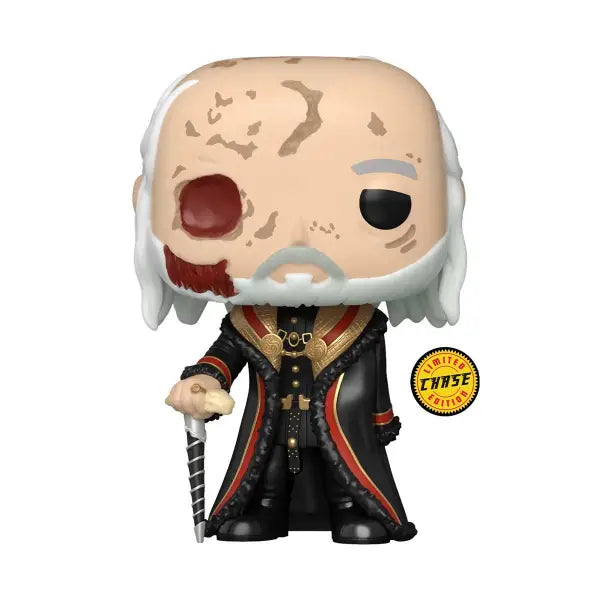 Viserys Targaryen Funko Pop figurine with mask, white hair, and dark robes