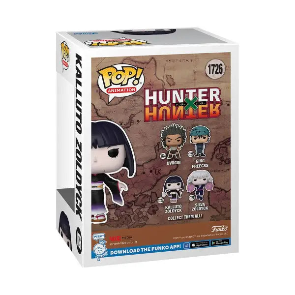 Hunter X Hunter Kalluto Zoldyck Funko Pop vinyl figure box showcasing character design