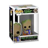 Groot Funko Pop Vinyl Figure with Cheese Puffs