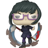 Close up of person with stick and hat in Jujutsu Kaisen Maki Zen’in Funko Pop Vinyl figure.