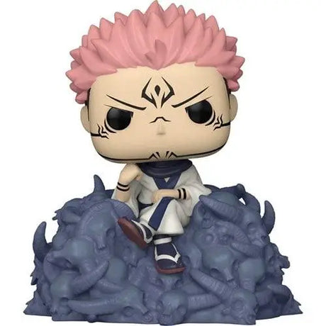 Sukuna Deluxe Vinyl Figure from Jujutsu Kaisen sitting on rocks