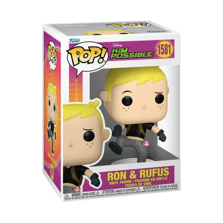 Ron and Rufus Funko Pop figure from Kim Possible, Rufus Funko Pop collectible vinyl