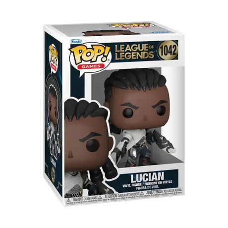 Funko Pop vinyl figure of Lucian from League of Legends in its original packaging