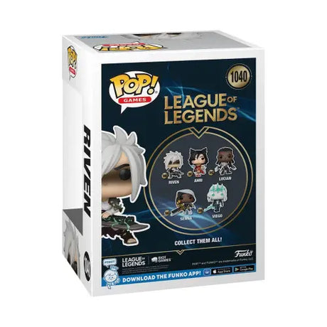 Funko Pop box featuring League of Legends Riven with Broken Blade figure #1040