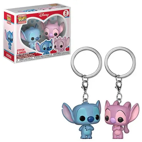 Lilo & Stitch Angel Key Chain Duo with small cartoon characters