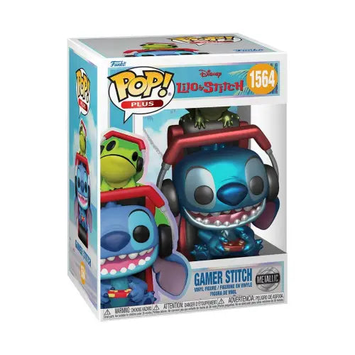 Funko Pop Gamer Stitch figure from Lilo & Stitch Gamer Stitch Metallic collection